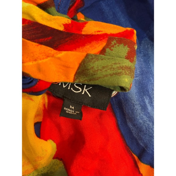 MSK Halter Maxi Dress Colorful Floral Tiered Sleeveless Vibrant Bohemian Size M - Picture 9 of 9